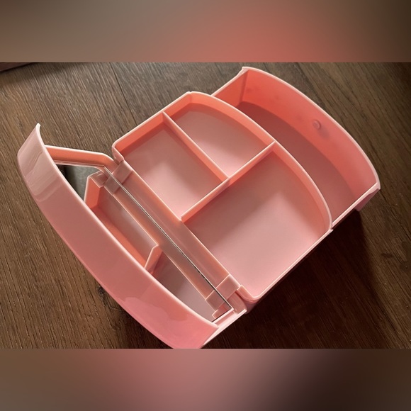 MIFFY-Imported (NWT) Pink Jewelry Box With Drawer & Mirror - Picture 7 of 13